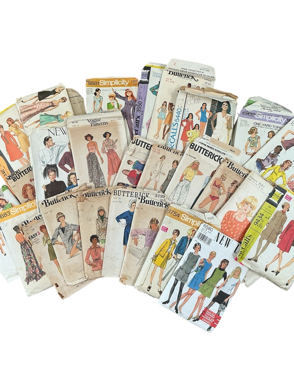 Vintage 1960s/70s/80s sewing pattern bundle of 25